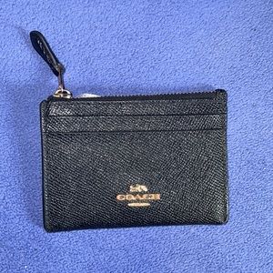 COACH BLACK MINI SKINNY LEATHER ID CASE